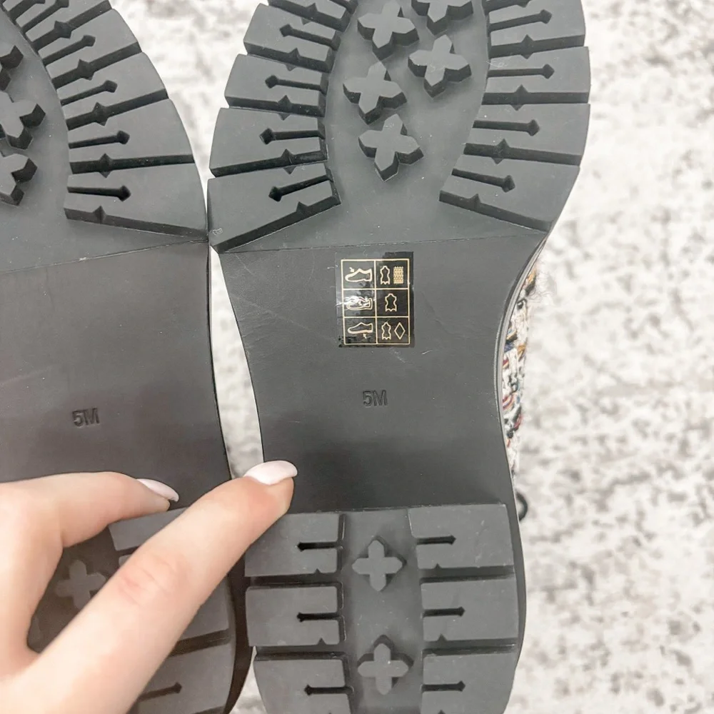 NEW Tory Burch Miller Tweed Lace Up Boot